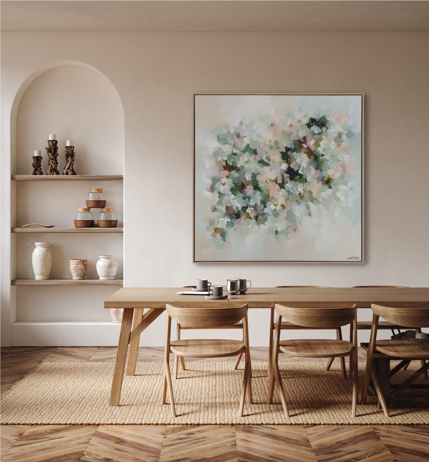 FLORE VIRIDIS NEBULA 125cm x 125cm
