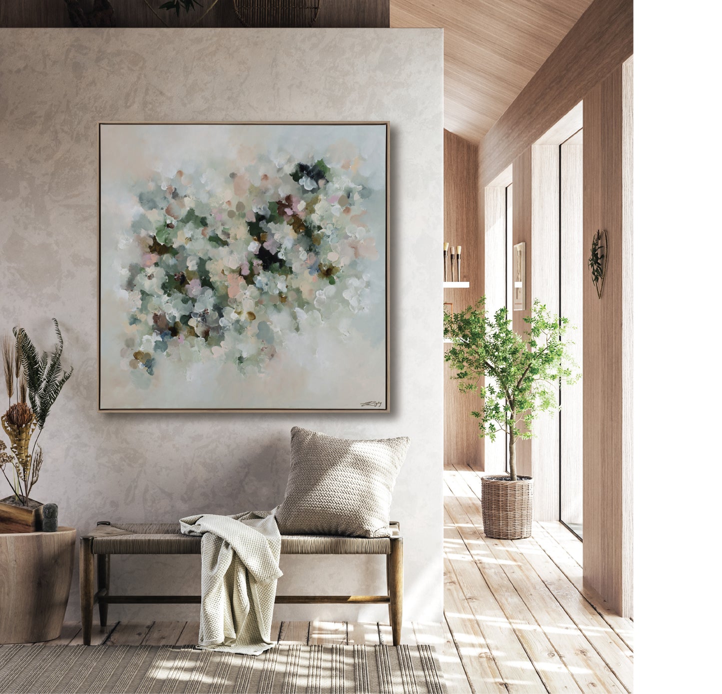 FLORE VIRIDIS NEBULA 125cm x 125cm