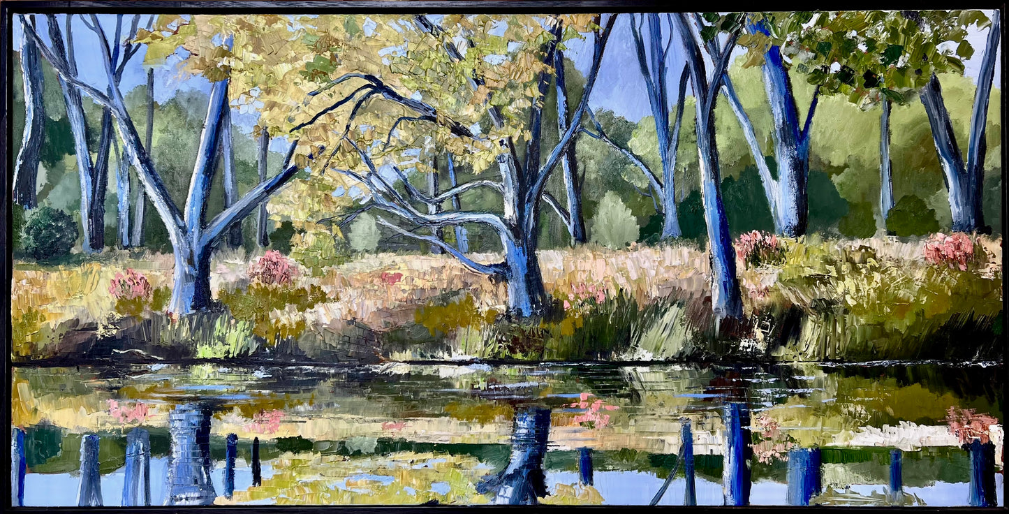 Days on the Murray Artwork Melbourne original art, by Jessie Rigby. Macedon Ranges. Australian Artist. Landscape. 