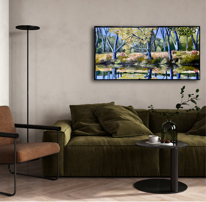 Days on the Murray Artwork Melbourne original art, by Jessie Rigby. Macedon Ranges. Australian Artist. Landscape. 