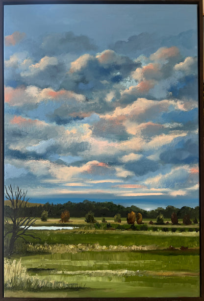 Sunset over the Road, Melbourne, original art, Jessie Rigby, Landscape, Macedon Ranges, Australian Artist