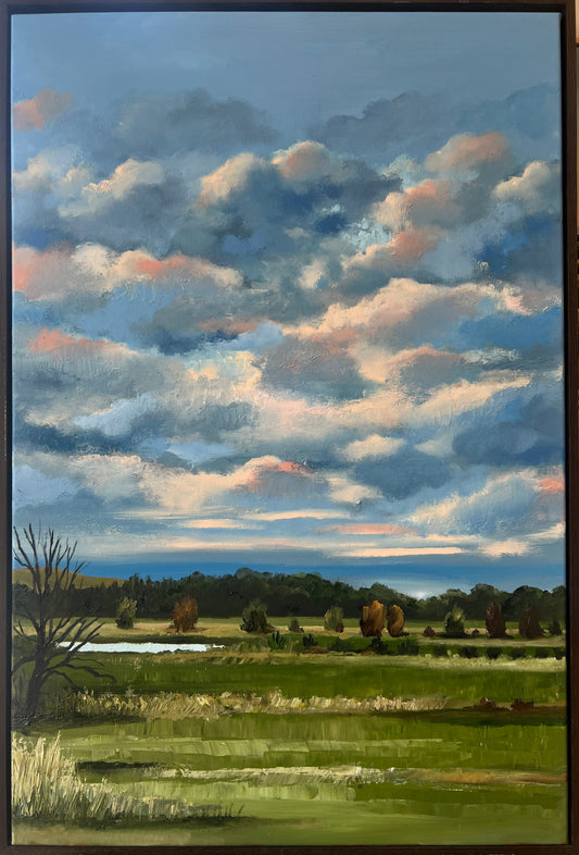 Sunset over the Road, Melbourne, original art, Jessie Rigby, Landscape, Macedon Ranges, Australian Artist