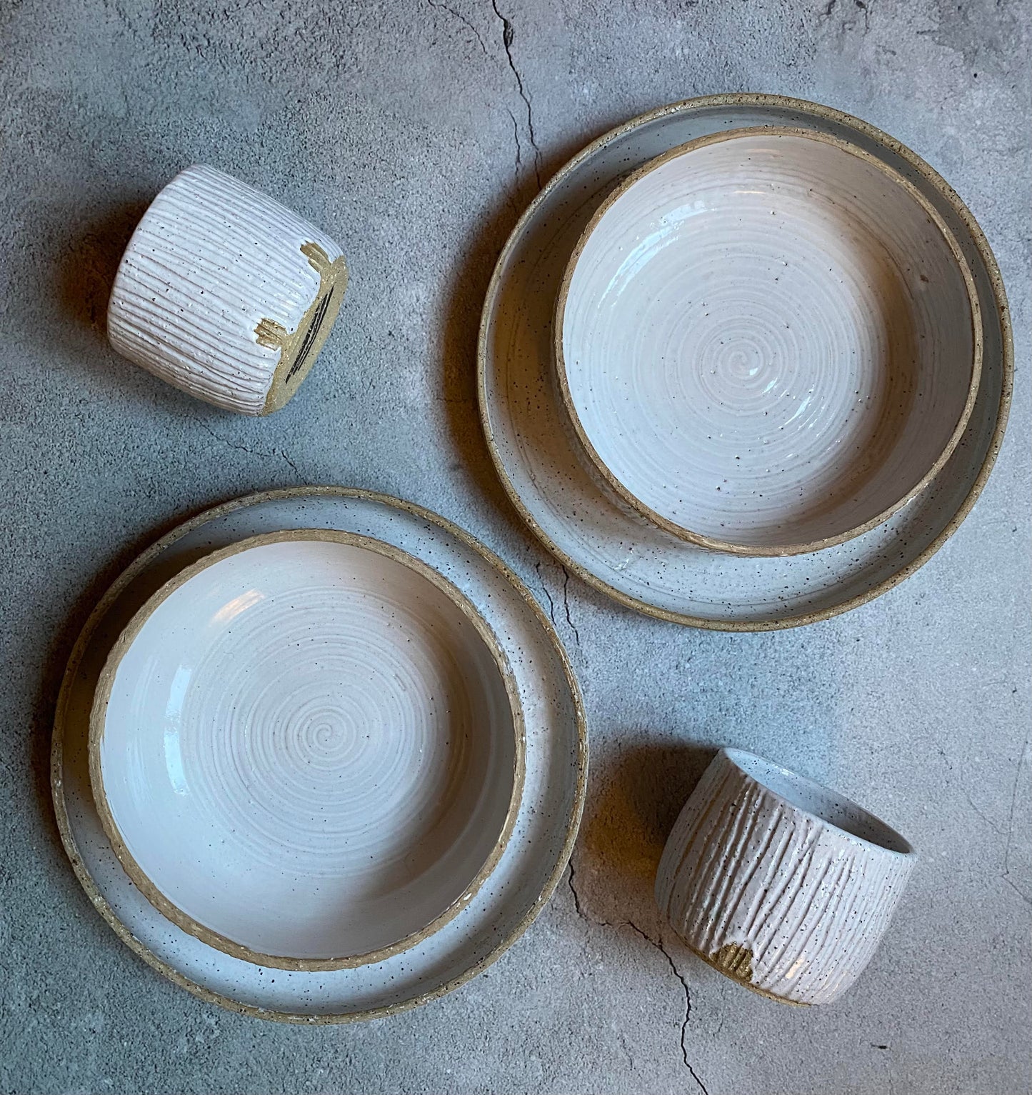 'Plate, Bowl & Tumbler Set #1' by Katrina Carling (Unearthed Ceramics)